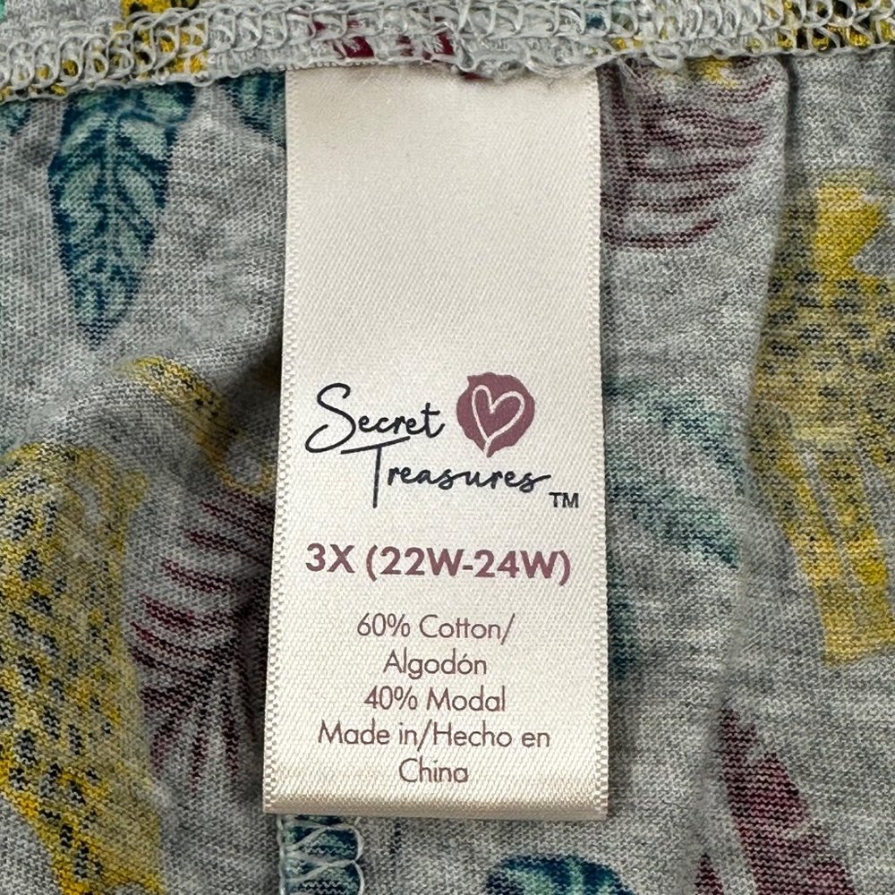 Secret Treasures Womens Size 3X 22W-24W Sleep Short Leopard Leaves New With Tags - Picture 5 of 11